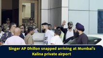 Singer AP Dhillon snapped arriving at Mumbai’s Kalina private airport