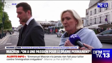 Pour Marine Le Pen, "Emmanuel Macron n'a jamais rien fait pour lutter contre l'immigration irrégulière"