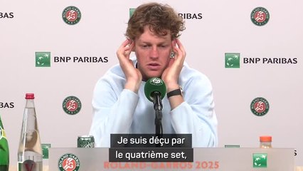 Roland-Garros - Sinner : "Je suis déçu par le quatrième set et les balles de match"