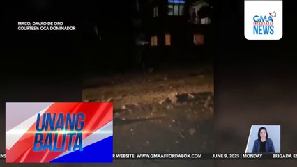 Tubig na may kasamang putik at bato, rumagasa sa Brgy. Tagbaros sa kasagsagan ng ulan | Unang Balita