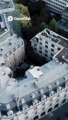 Notre Dame's Majestic Facade- A Close-Up Aerial View in Paris