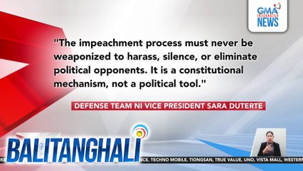 Defense Team ni VPSD, iginiit na handa silang harapin ang impeachment trial | Balitanghali