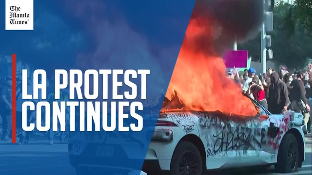 LA protesters set Waymo cars on fire
