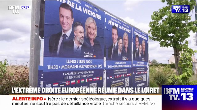 Les leaders du Rassemblement national célèbrent leurs résultat aux élections européennes ce lundi 9 juin dans ce petit village du Loiret