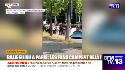La chanteuse Billie Eilish se produira ces 10 et 11 juin, les fans campent déjà devant Bercy