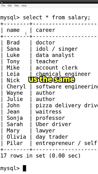 Example SQL SELECT Commands with MySQL.