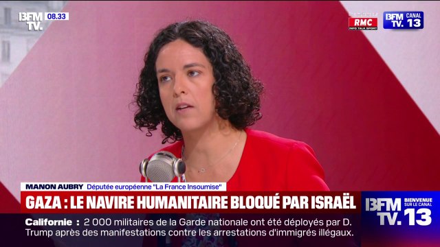 Bateau humanitaire pour Gaza intercepté: Les seuls qui devraient être arrêtés sont les dirigeants israéliens qui commettent un génocide , réagit Manon Aubry (LFI)