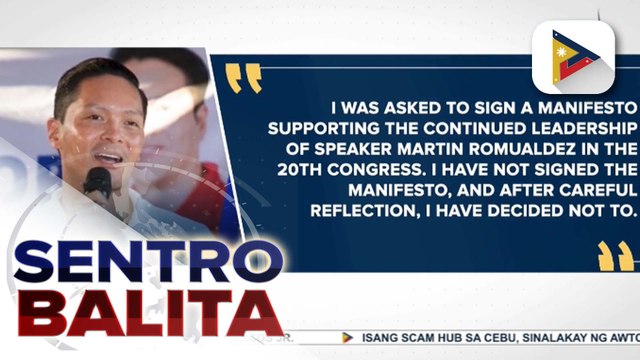 Pagsuporta ng mga kongresista para sa pagpapatuloy ng liderato ni Speaker Martin Romualdez sa 20th Congress, hindi sapilitan