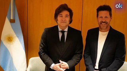 El inesperado encuentro del Cholo Simeone con Javier Milei en Madrid: "Yo jugué contra ti"