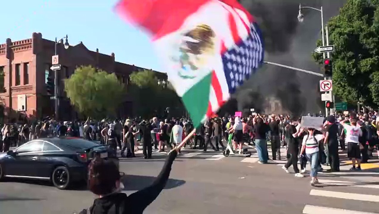 مواجهات بين متظاهرين والشرطة في لوس انجليس في ظل انتشار الحرس الوطني بأمر من ترامب