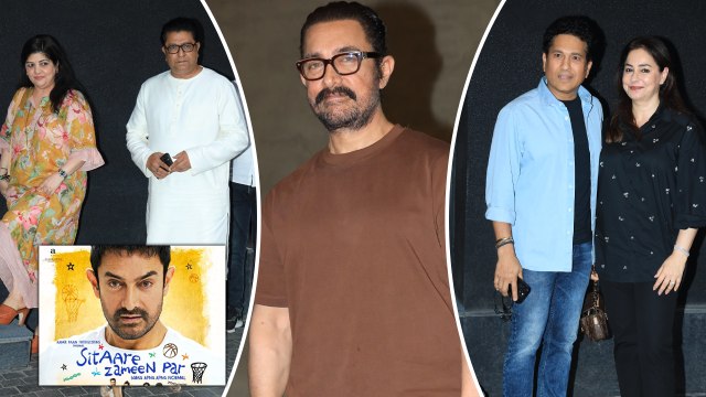Raj Thackeray & Sachin Tendulkar Snapped At Aamir Khan's 'Sitaare Zameen Par' Special Screening Bash