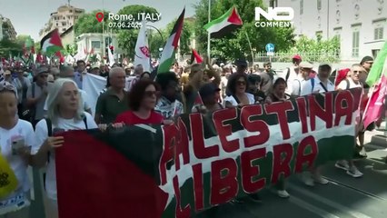 Les manifestants à Rome demandent la fin de l'offensive israélienne à Gaza