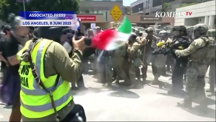 Momen Garda Nasional Berhadapan dengan Pengunjuk Rasa di LA atas Perintah Trump