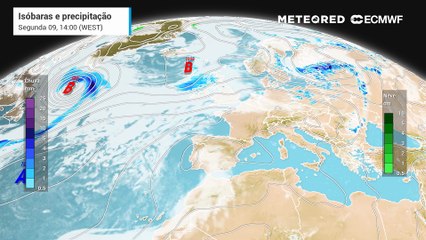 Entre segunda e quarta-feira, a chuva e a trovoada farão parte do cenário atmosférico de Portugal continental