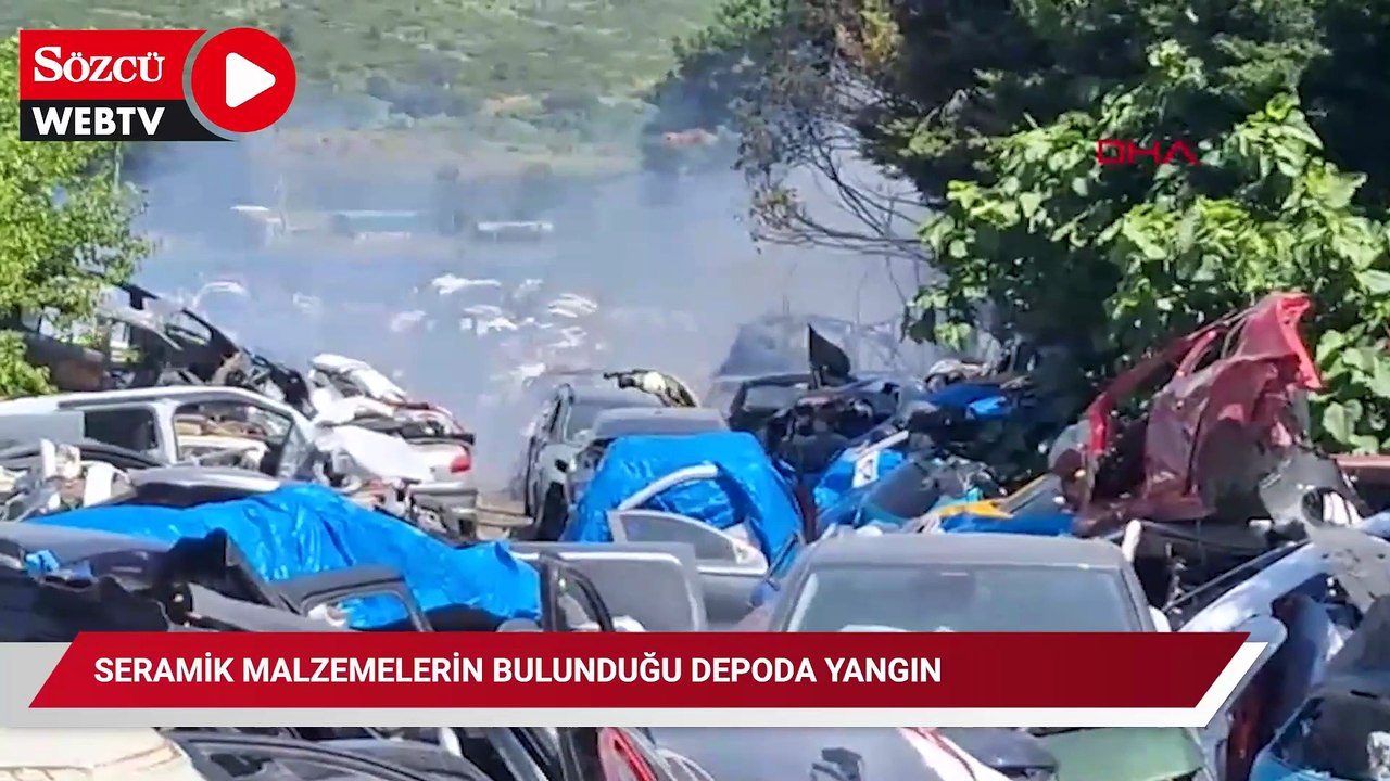 Maltepe'de seramik malzemelerin bulunduğu depoda yangın