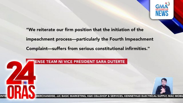 Giit ng defense team ni VP Duterte: handa sila sakaling magpasya ang Senado na ituloy ang impeachment trial | 24 Oras