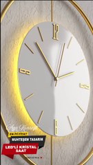 AGA KONSEPT  - Tiktok Kristal Büyük Boy 50 x75 cm Modern Dekoratif Metal Duvar Saati