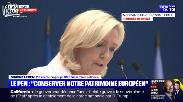 Marine Le Pen veut conserver l'Europe, qui est notre héritage commun pour pouvoir le transmettre plus vivant aux Européens des décennies et même des siècles à venir