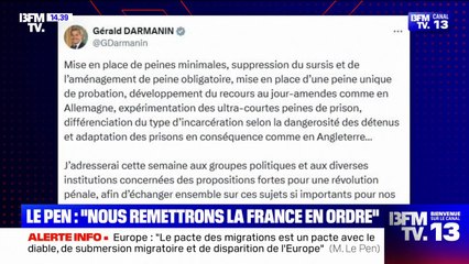 "Recours au jour-amendes", "ultra-courtes peines de prison": Gérald Darmanin dévoile des propositions pour la mise en place des peines minimales