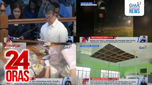 24 Oras: (Part 1) Mosyon ng Senate Minority: Simulan na ang impeachment trial vs. VP Duterte; LPA, pinalalakas ang habagat; DSWD: libu-libo ang apektado ng mga baha; mga inaanay na kisame at problema sa mga CR, pinuna ni PBBM sa school inspection, atbp.