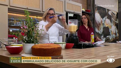Bolo gelado de iogurte com coco da chef Rose Costa | Melhor da Tarde