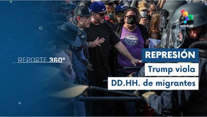 Policías reprimen protestas contra medidas migratorias del pdte. Trump