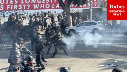 RAW VIDEO: Anti-ICE Protesters Clash With LAPD Officers In Los Angeles, California