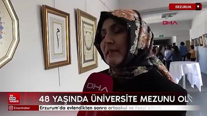 Erzurum'da evlendikten sonra ortaokul ve liseyi bitirdi