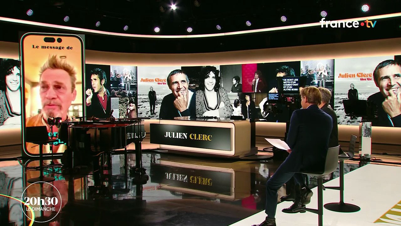 Florent Pagny adresse un message à son ami de longue date Julien Clerc sur le plateau de l'émission 20h30 le dimanche, diffusée le dimanche 8 juin 2025 sur France 2.Crédit : 20h30 le dimanche/France 2