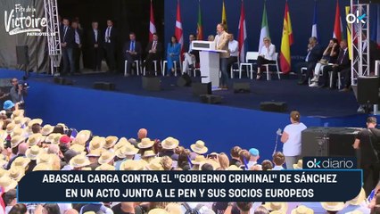 Abascal carga contra el «Gobierno criminal» de Sánchez en un acto junto a Le Pen y sus socios europeos