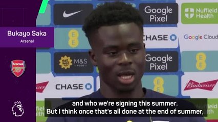 Saka opens up about Arsenal's striker search