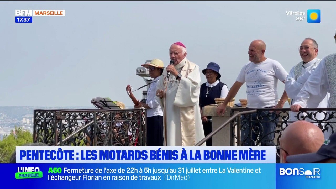 Pentecôte : les motards bénis à Notre-Dame de la Garde