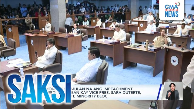 Mosyon para simulan na ang impeachment proceedings laban kay Vice Pres. Sara Duterte, inihain ng Senate minority bloc | Saksi