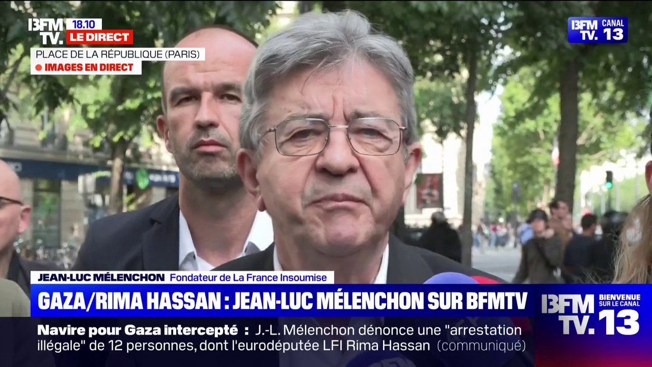 Madleen: "Ces gens se sont embarqués pour tâcher de briser le blocus et le martyr de la population de Gaza", assure Jean-Luc Mélenchon