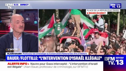 Madleen: "L'intervention dans les eaux internationales de la marine israélienne est un acte illégal", estime Alain Bauer