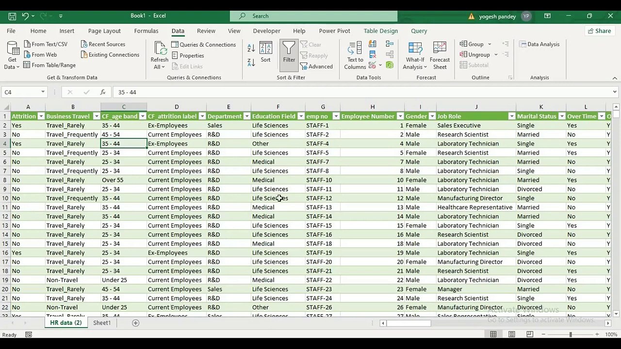 End to End Data Analytics HR Analytics Project Dashboard in Excel_ Complete