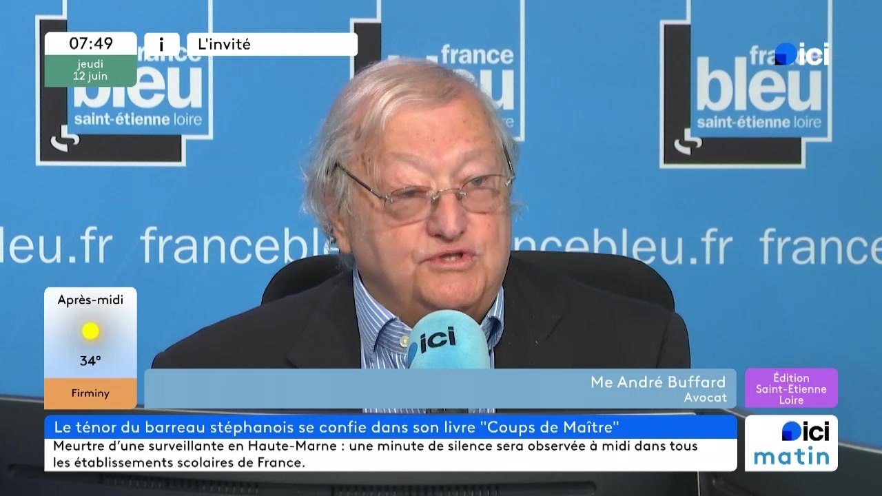 Maitre André Buffard, au centre du livre "Coups de maître"