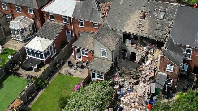 Drone footage shows extent of suspected Derbyshire gas explosion