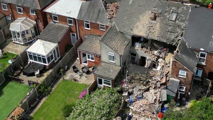 Drone footage shows extent of suspected Derbyshire gas explosion