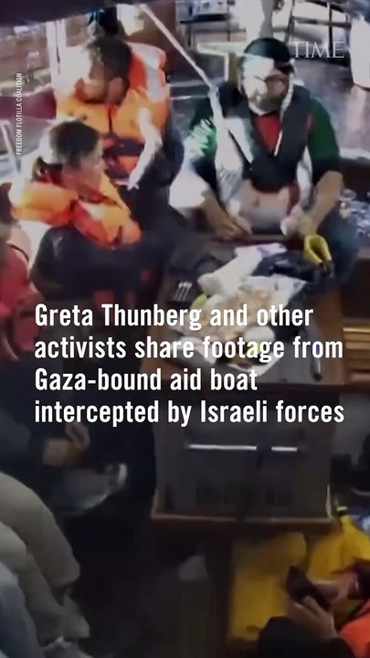 Israeli Forces Intercept Gaza Aid Flotilla Carrying Greta Thunberg and Other Activists [VERTICAL]