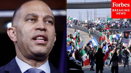 Hakeem Jeffries Grilled By Reporters About LA Protests At Briefing