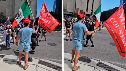 Simpatizantes de MAGA vs manifestantes que protestan contra ICE en Florida: "Regresen a México"