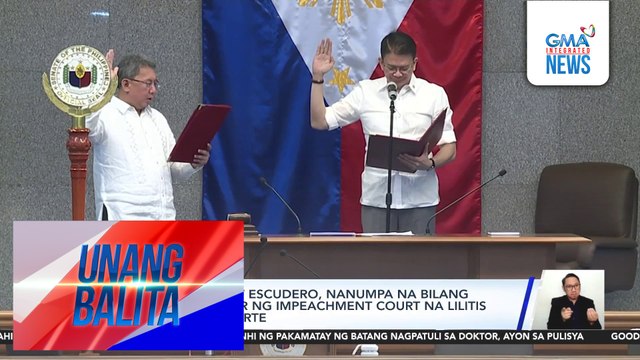 Senate President Escudero, nanumpa na bilang presiding officer ng impeachment court na lilitis kay VP Sara Duterte | Unang Balita