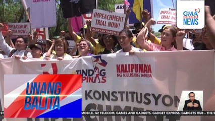 Iba't ibang grupo at institusyon, nanawagan sa tapat ng Senado na simulan na ang impeachment trial laban kay VP Duterte | Unang Balita