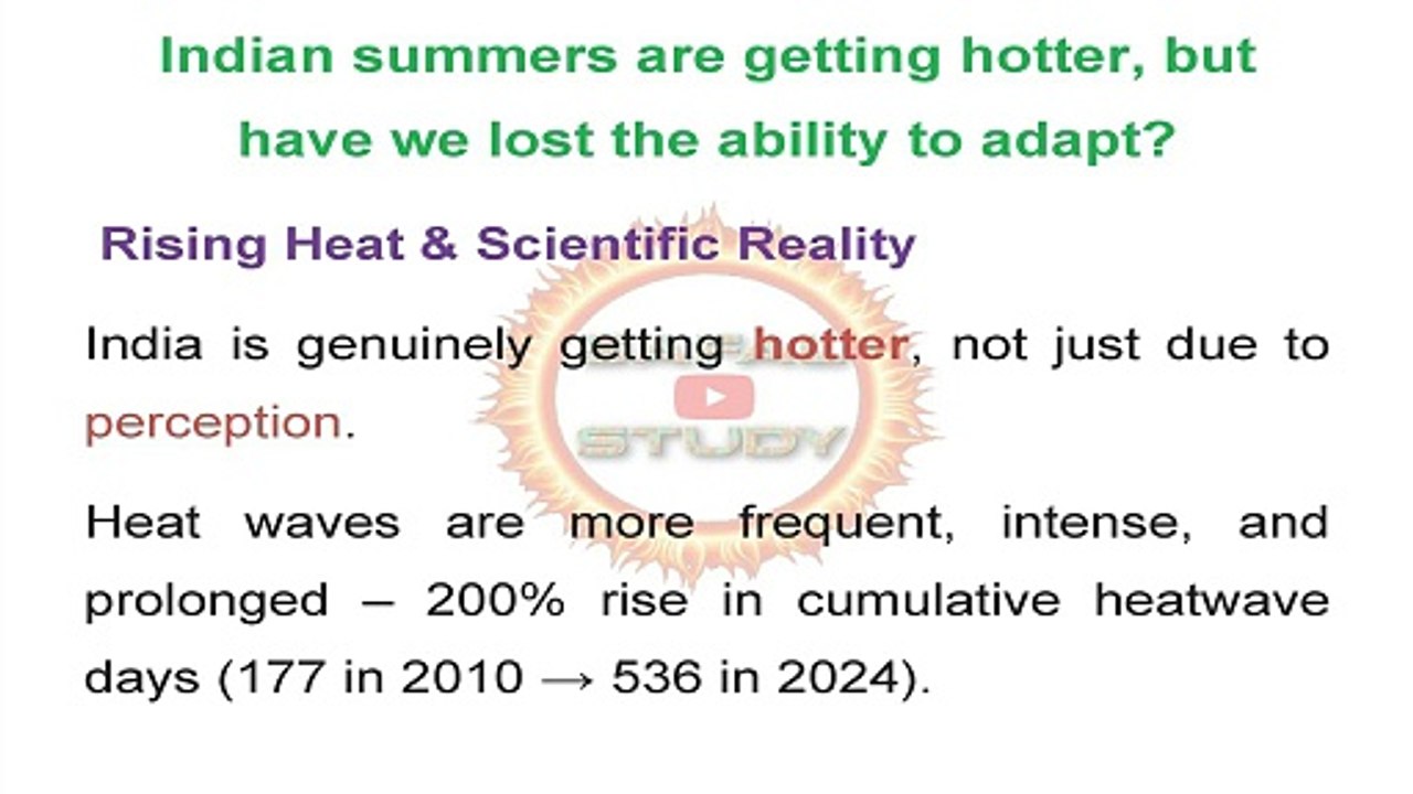 Environment Events - Indian summers are getting hotter - June 2025 Current Affairs