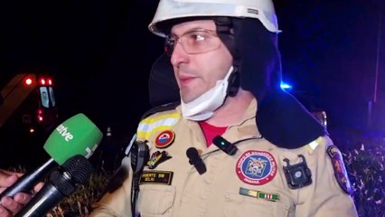 "A cinemática foi muito violenta": Tenente dos Bombeiros detalha resgate de mãe e filho encarcerados