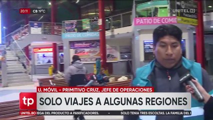 La Paz: Buses con destino a Santa Cruz llegan en 40 horas por rutas alternas ante bloqueos, señala la terminal terrestre 