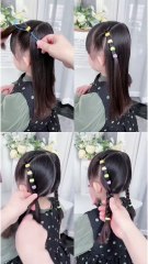 Cute Bubble Braid Hairstyle Tutorial for Kids #hairstyle #hairclip #hairtutorial #hairblogz #9