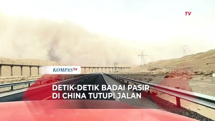 Detik-detik Badai Pasir di China Tutupi Jalan, Direkam Pengendara Mobil