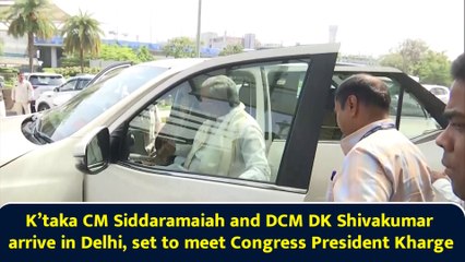 K’taka CM Siddaramaiah and DCM DK Shivakumar arrive in Delhi, set to meet Congress President Kharge